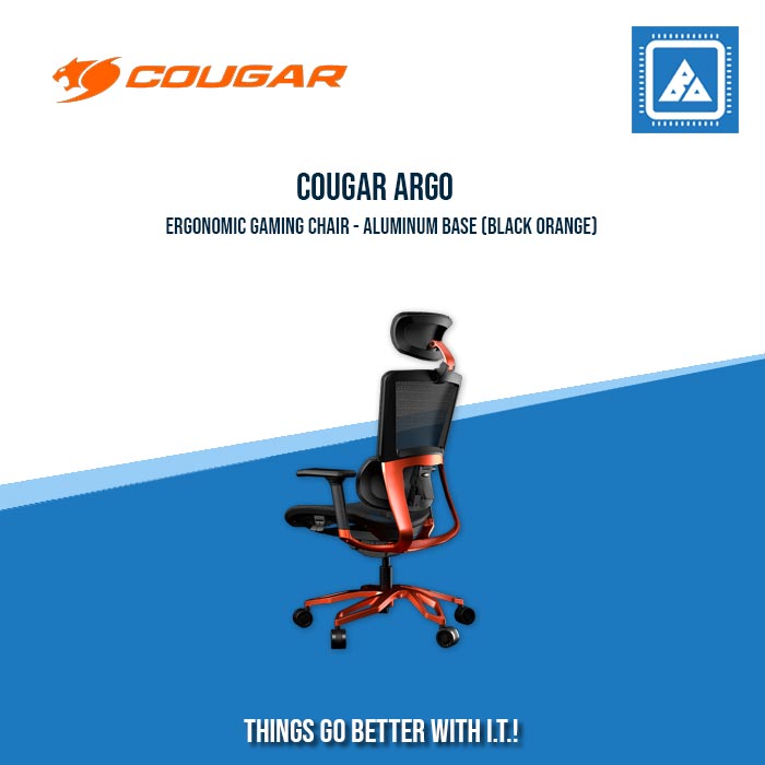 COUGAR ARGO ERGONOMIC GAMING CHAIR - ALUMINUM BASE (BLACK/BLACK ORANGE) COUGAR ARGO ERGONOMIC GAMING CHAIR - ALUMINUM BASE (BLACK/BLACK ORANGE)